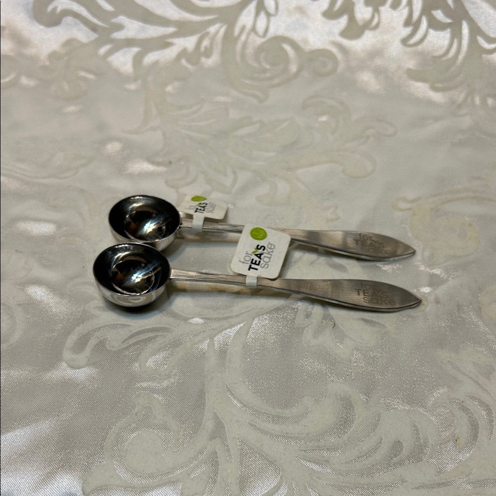 Tea Scoop Measuring Spoons - Stainless Steel Set of 2